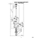 Whirlpool LSR5233AW0 brake and drive tube diagram