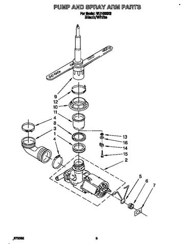 Pump and spray arm