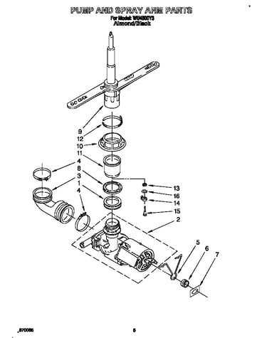Pump and spray arm