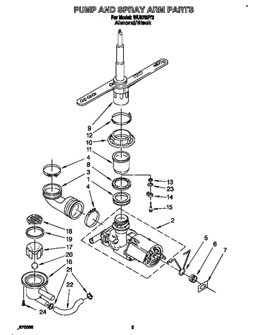 Pump and spray arm