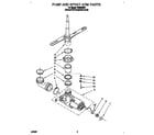 Roper WU3006X6 pump and spray arm diagram