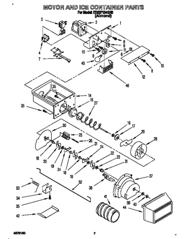 Motor and ice container