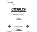 Crosley CAH12WB41 front cover diagram