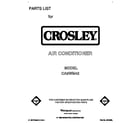 Crosley CA5WM42 front cover diagram