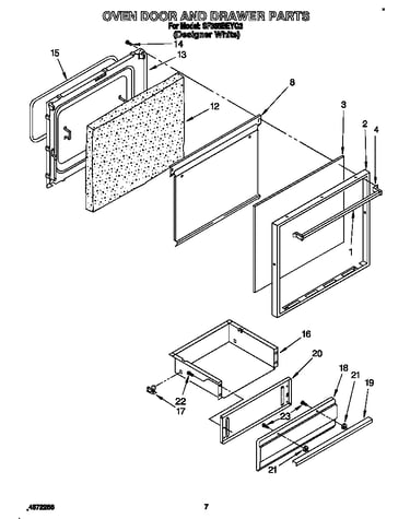 Oven door and drawer
