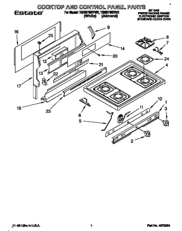 Cooktop and control panel