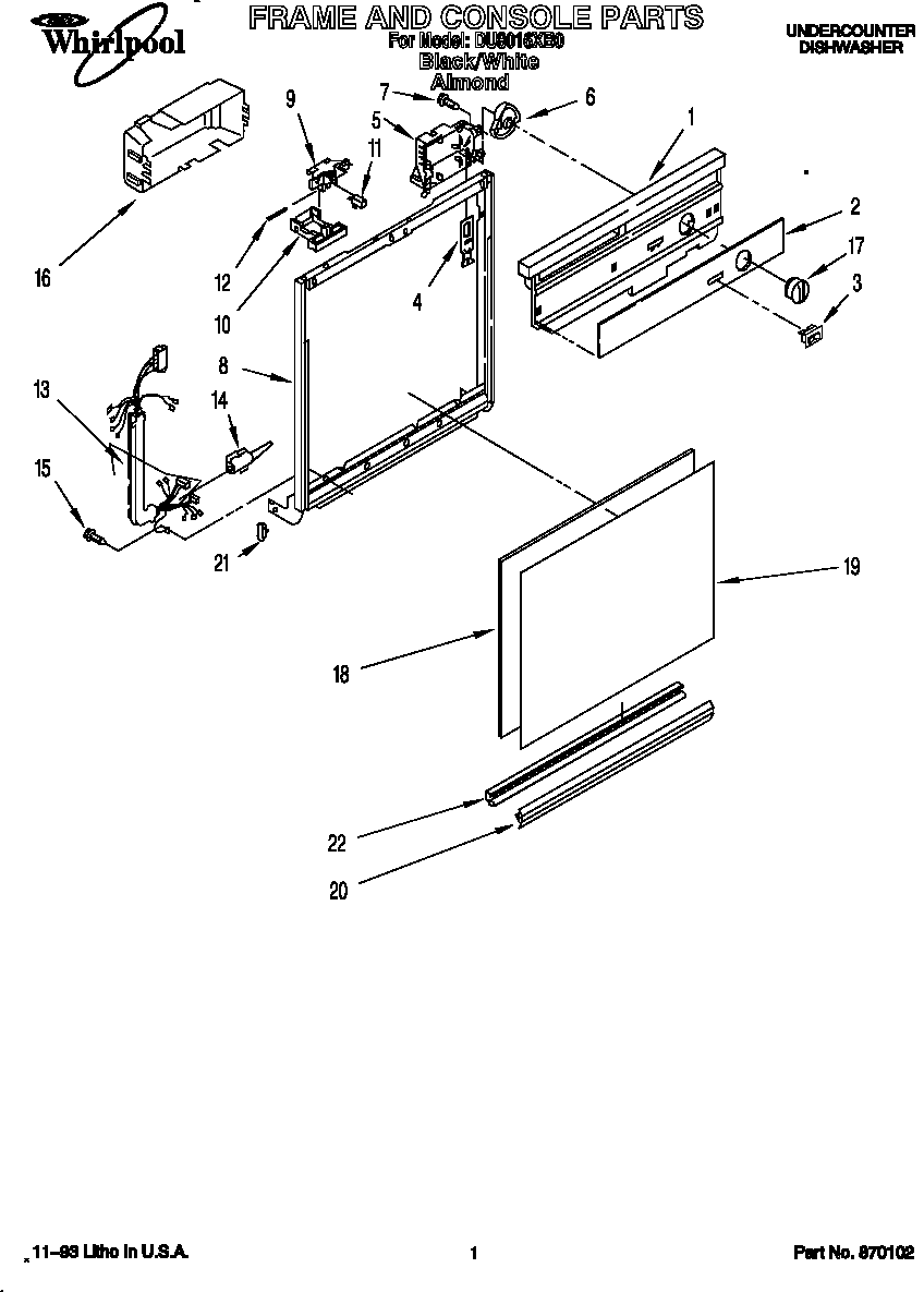 Frame and console