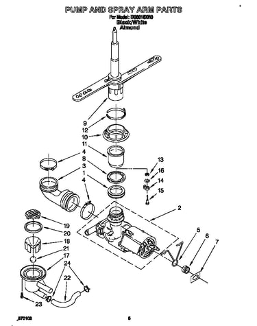 Pump and spray arm