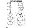 Whirlpool LLT8233AW0 agitator, basket and tub diagram