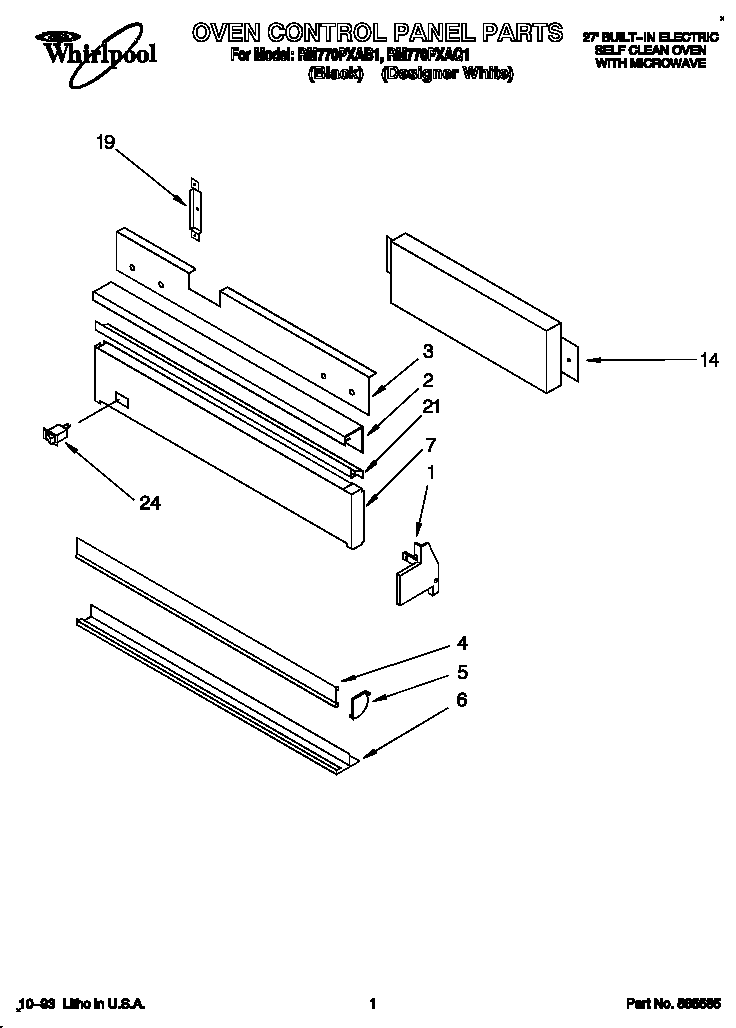 Oven control panel