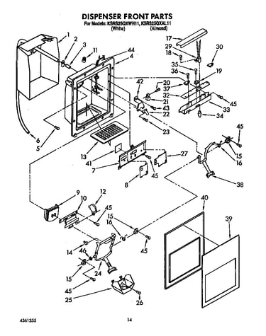 Dispenser front
