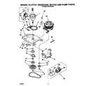 Roper RAC4244AW0 brake, clutch, gearcase, motor and pump diagram