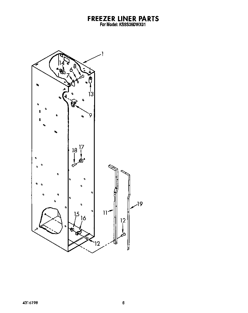 Freezer liner