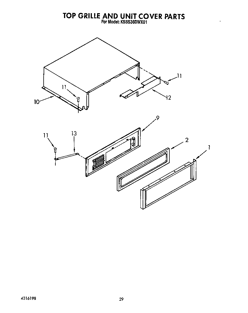 Top grille and unit cover