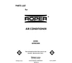 Roper X07002W00 front cover diagram