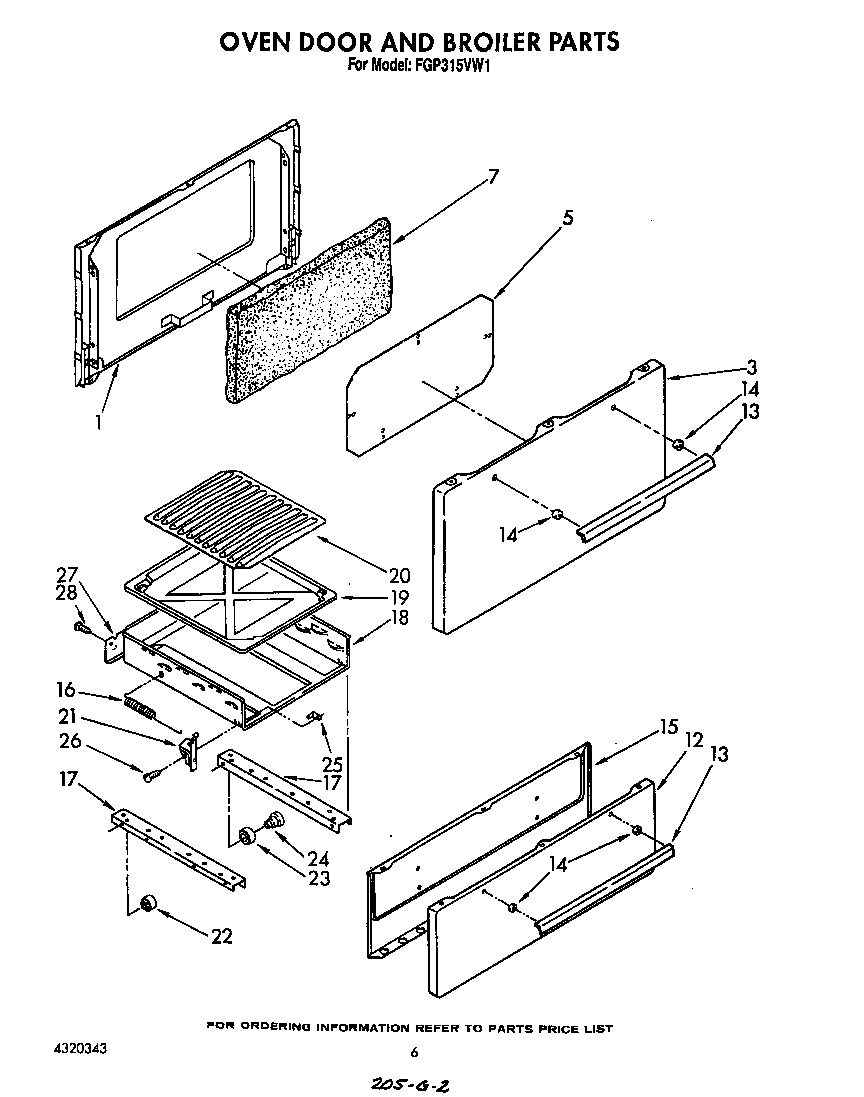 Oven door and broiler