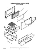 Oven door and broiler