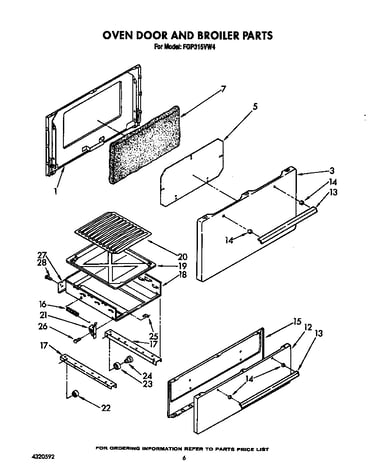 Oven door and broiler