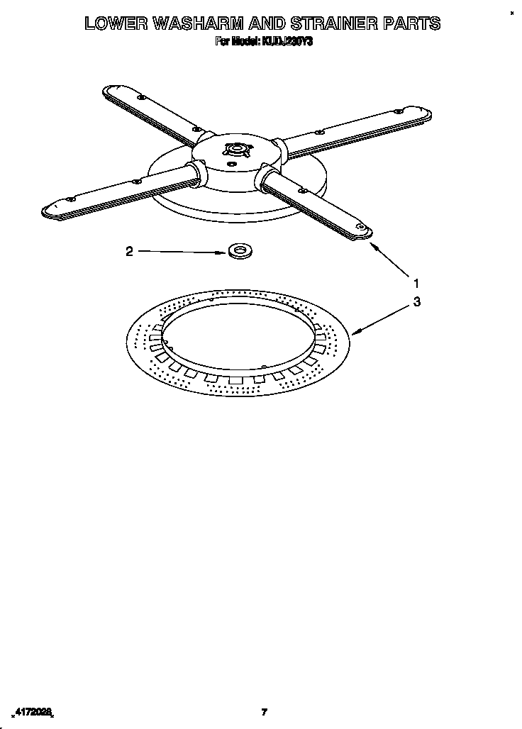 Lower washarm and strainer