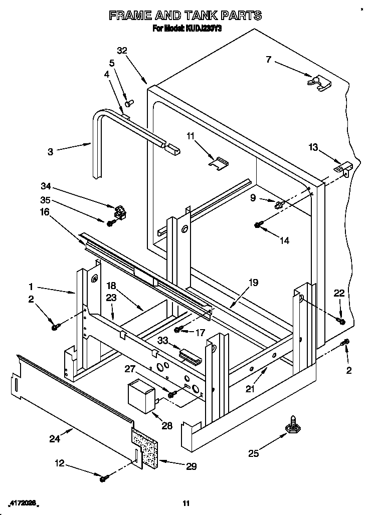 Frame and tank