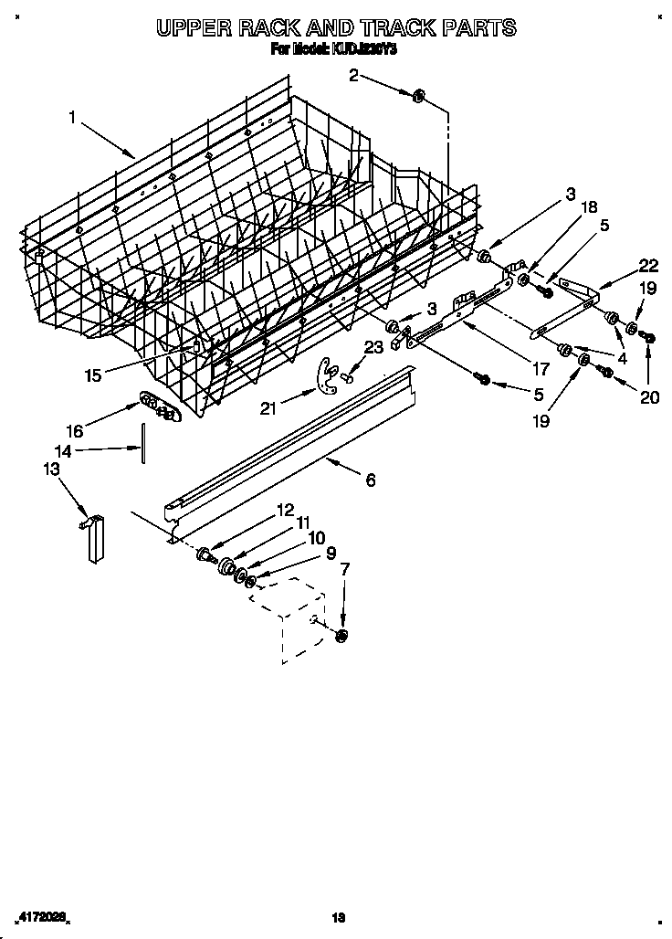 Upper rack and track