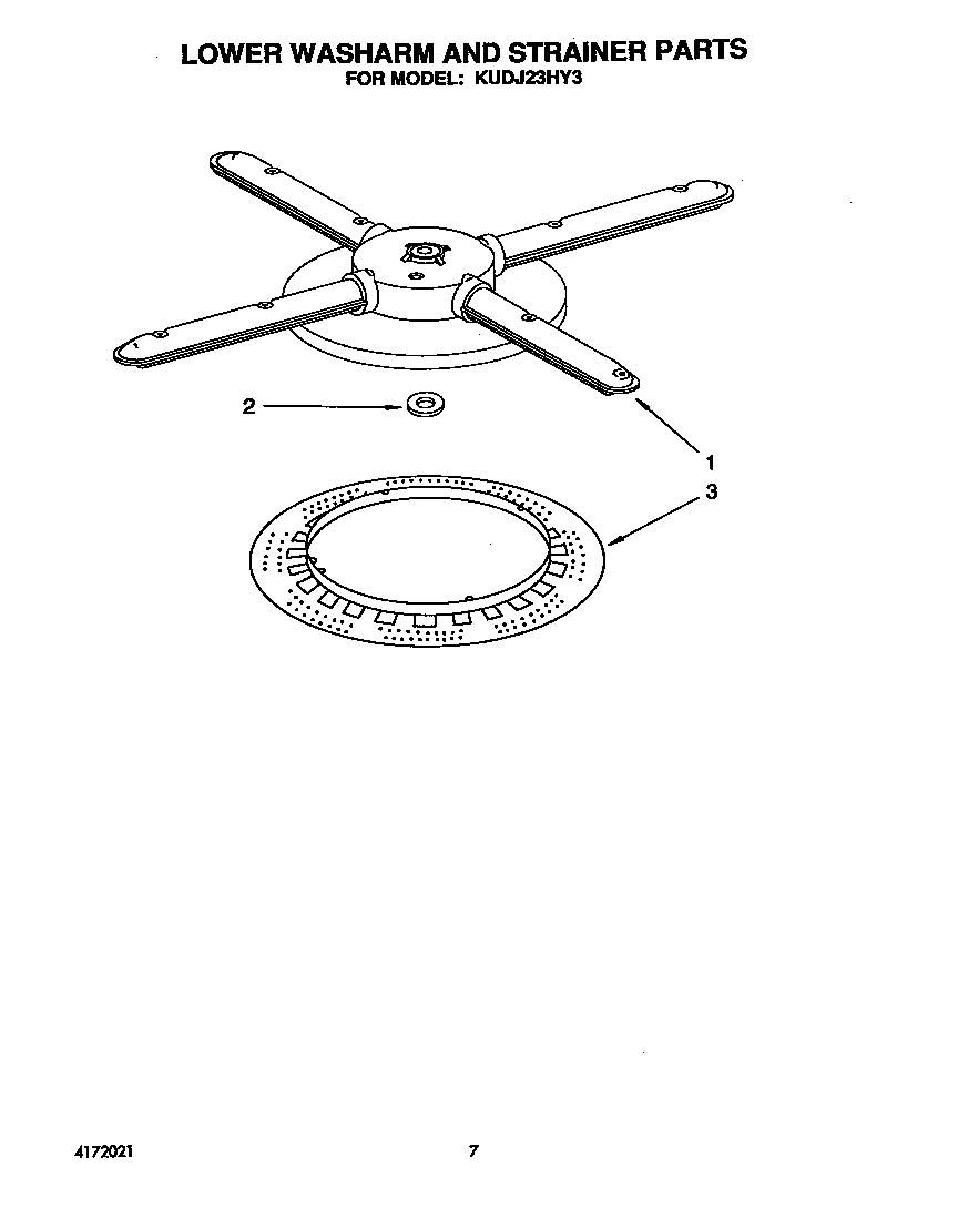 Lower washarm and strainer