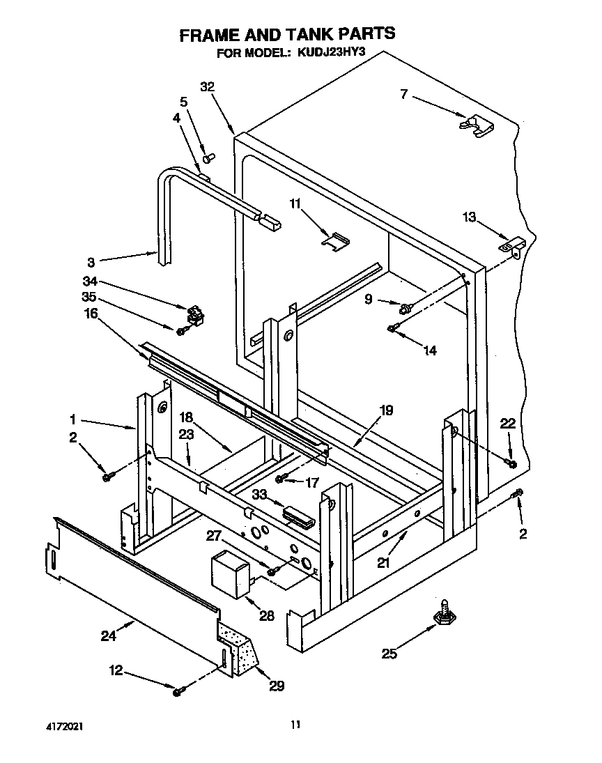 Frame and tank