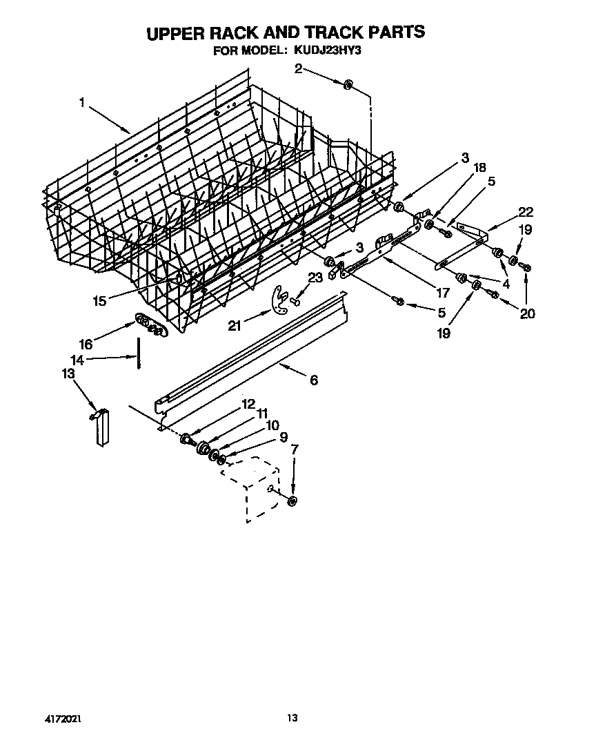 Upper rack and track