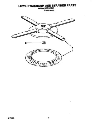 Lower washarm and strainer