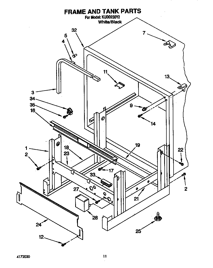 Frame and tank