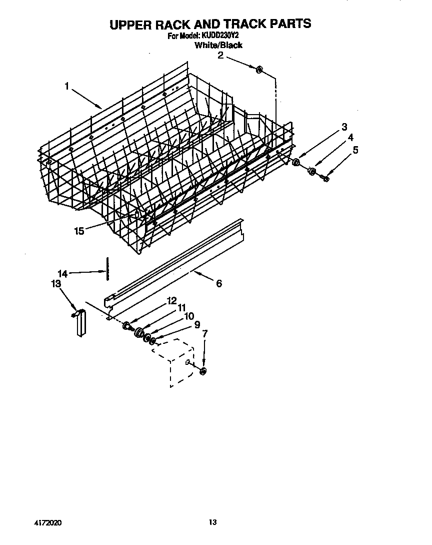 Upper rack and track