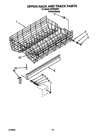 Upper rack and track