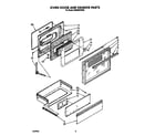 Whirlpool SM988PESW8 oven door and drawer diagram