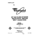 Whirlpool SS363BETT3 front cover diagram