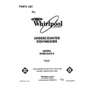 Whirlpool DU8016XX0 front cover diagram