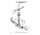 Whirlpool DU8016XX0 pump and spray arm diagram