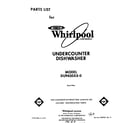 Whirlpool DU9450XX0 front cover diagram