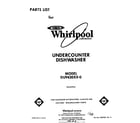 Whirlpool DU9420XX0 front cover diagram