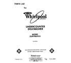 Whirlpool DU9700XX0 front cover diagram