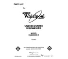 Whirlpool DU8300XX0 front cover diagram