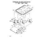 KitchenAid KDDT207AWH0 burner box, gas valves, and switches diagram