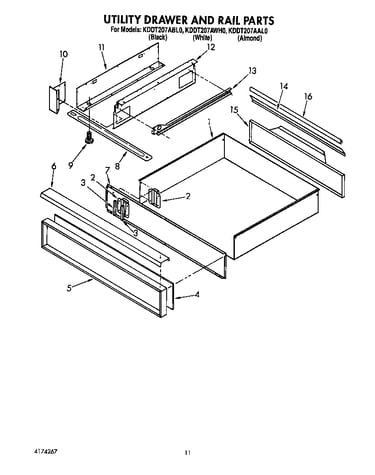 Utility drawer and rail