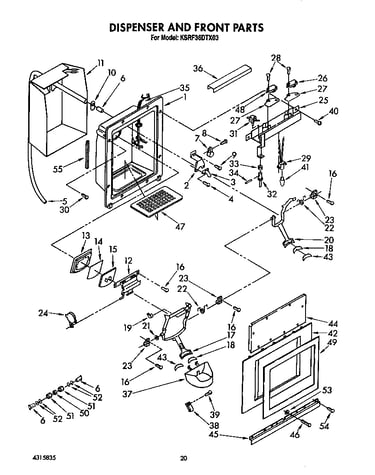 Dispenser and front