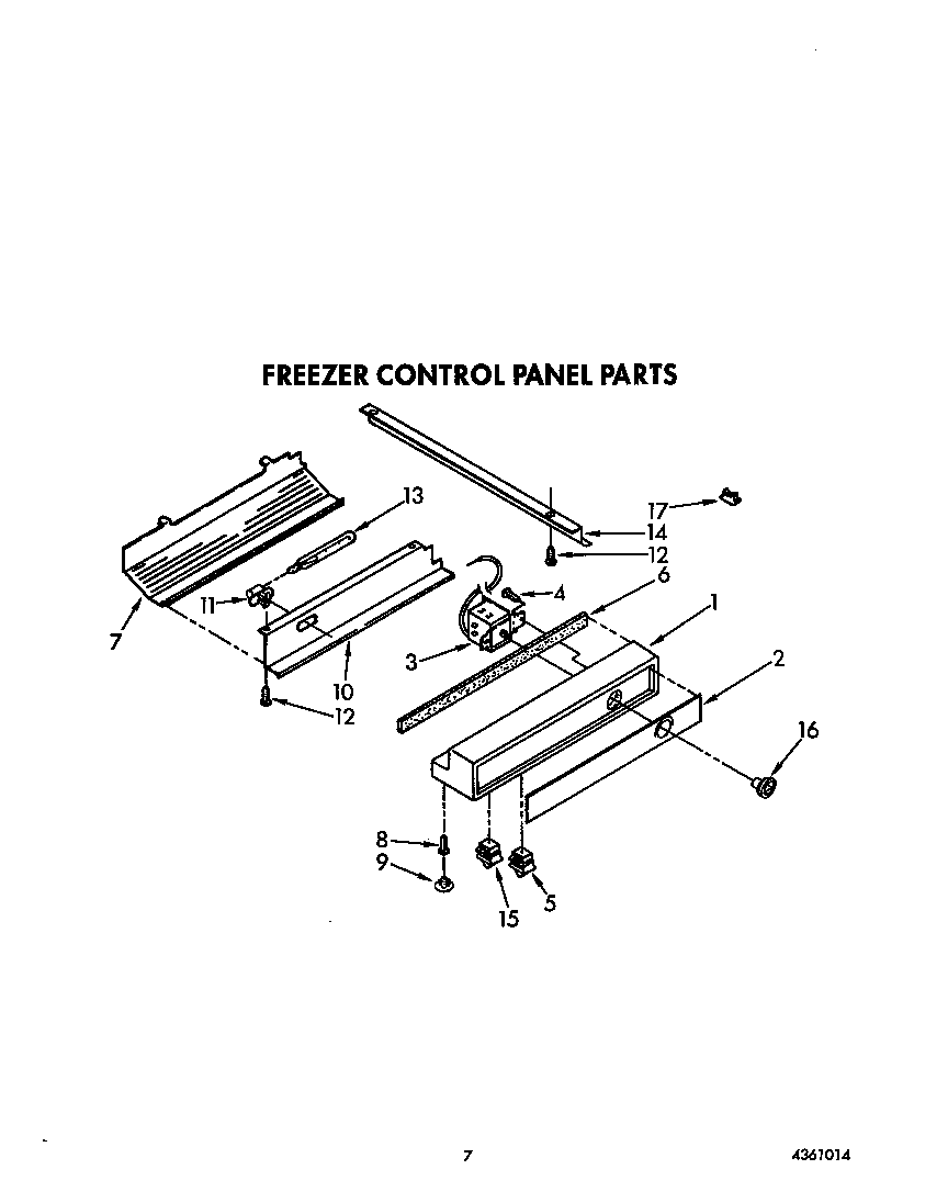 Freezer control panel
