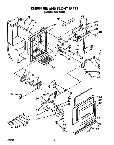 Dispenser and front
