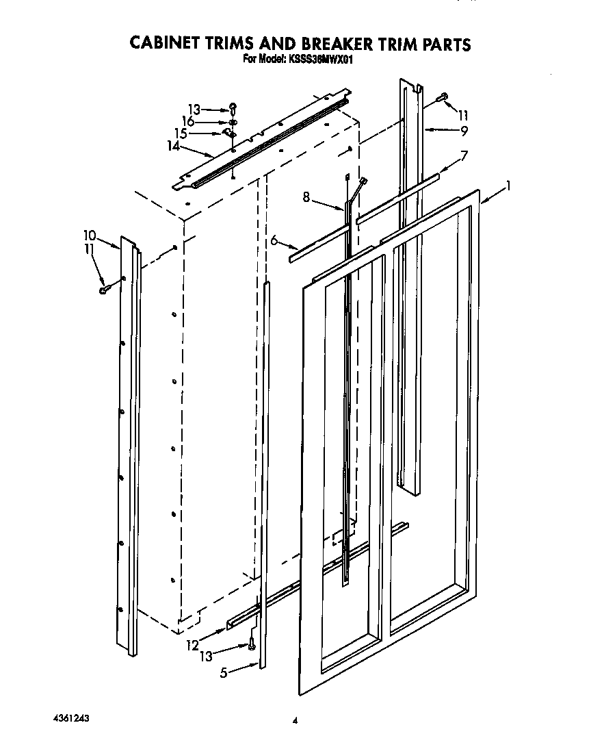 Cabinet trims and breaker trim parts
