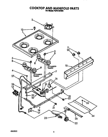 Cooktop and manifold