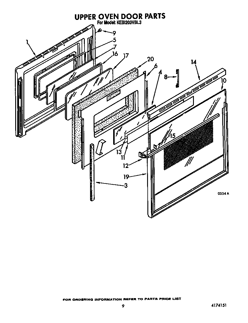 Upper oven door