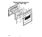 KitchenAid KEBS207YWH1 upper and lower oven door diagram