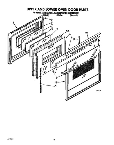 Upper and lower oven door